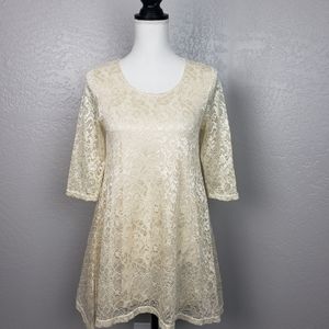 Southern Stitch Lace Long Tunic Top/Mini Dress